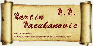 Martin Mačukanović vizit kartica